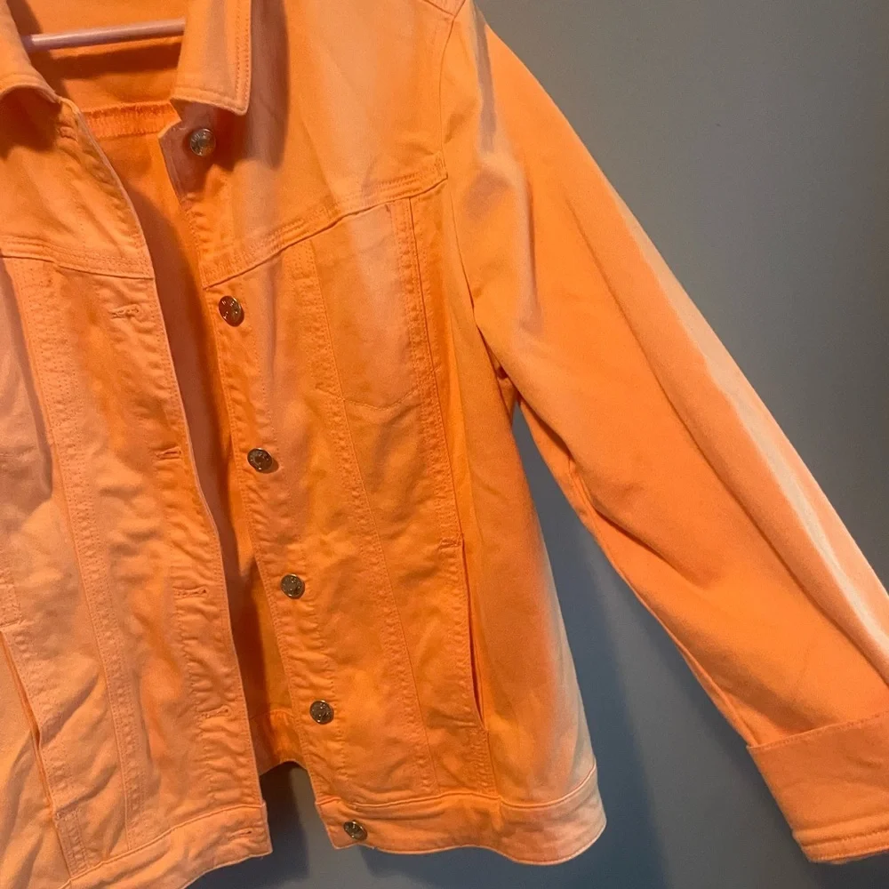 Chico's Vibrant Orange Jean Jacket - Picture 6 of 8